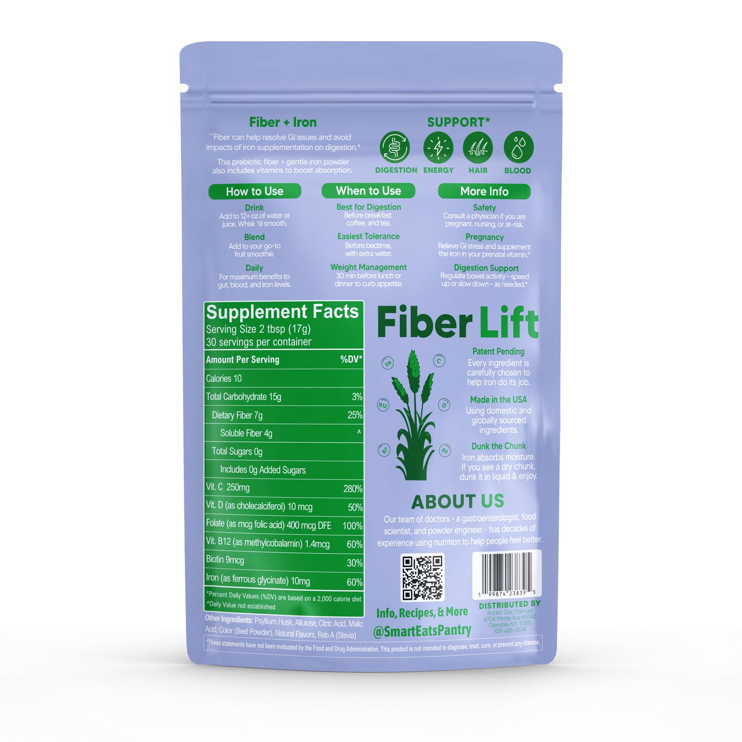 2-in-1: Iron + Fiber Powder