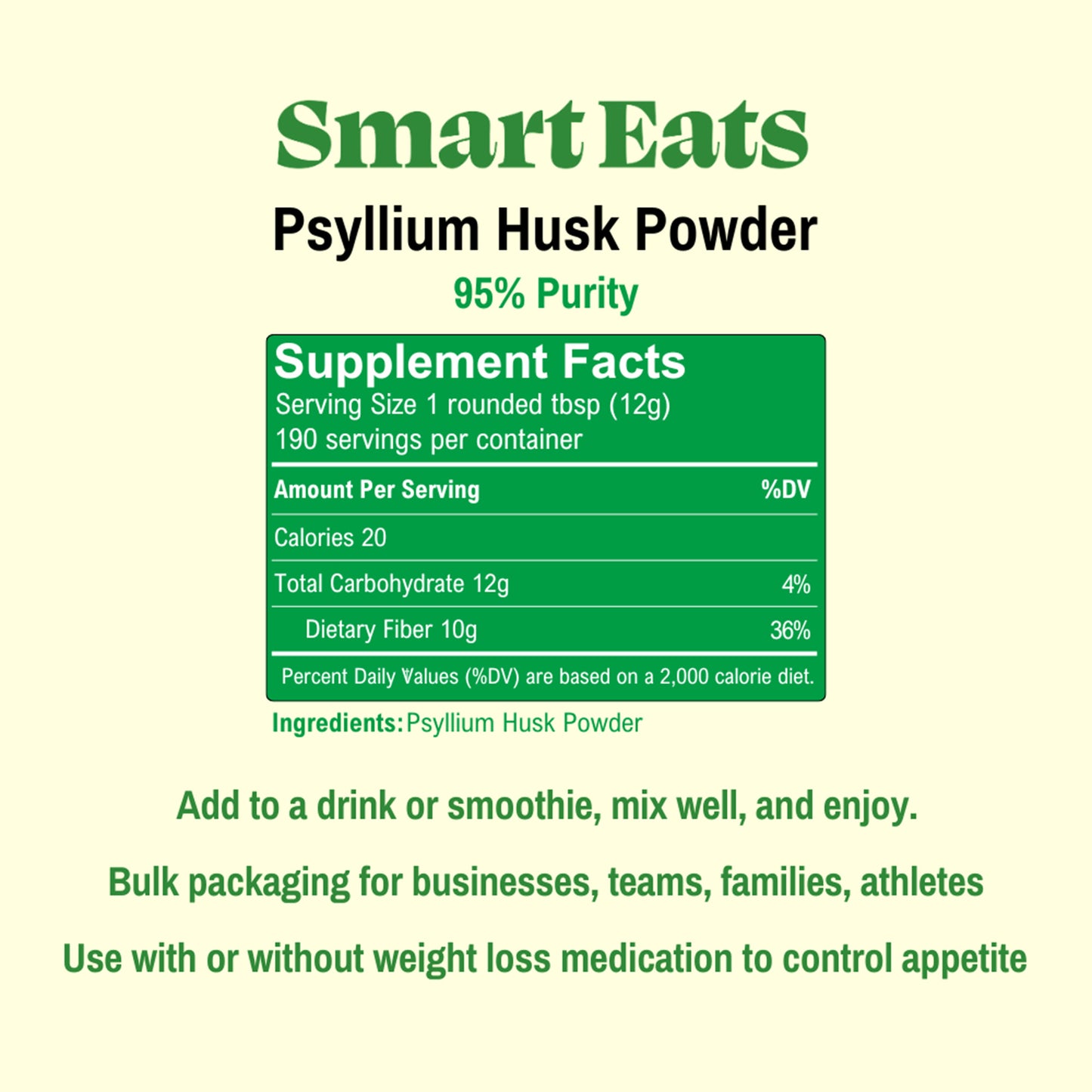 Psyllium Husk Powder - Prebiotic Fiber