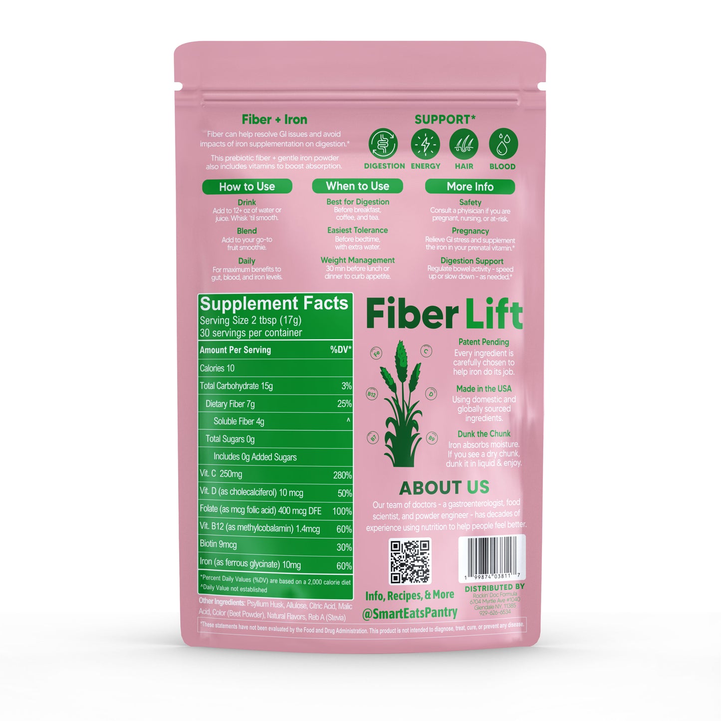 2-in-1: Iron + Fiber Powder