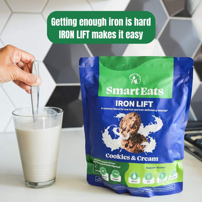 Protein Powder with Iron - Highly Absorbed - Easily Digested - Improve Iron/Blood Levels Fast - Cookies & Cream Flavor