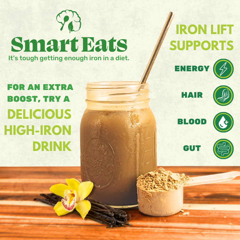 Iron Lift - Powder Drink to Boost Iron Levels Fast - Vegan - Vanilla - 30 Scoops