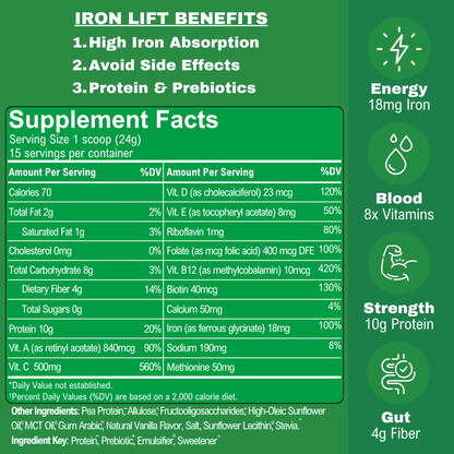 2-in-1: Iron + Protein Powder