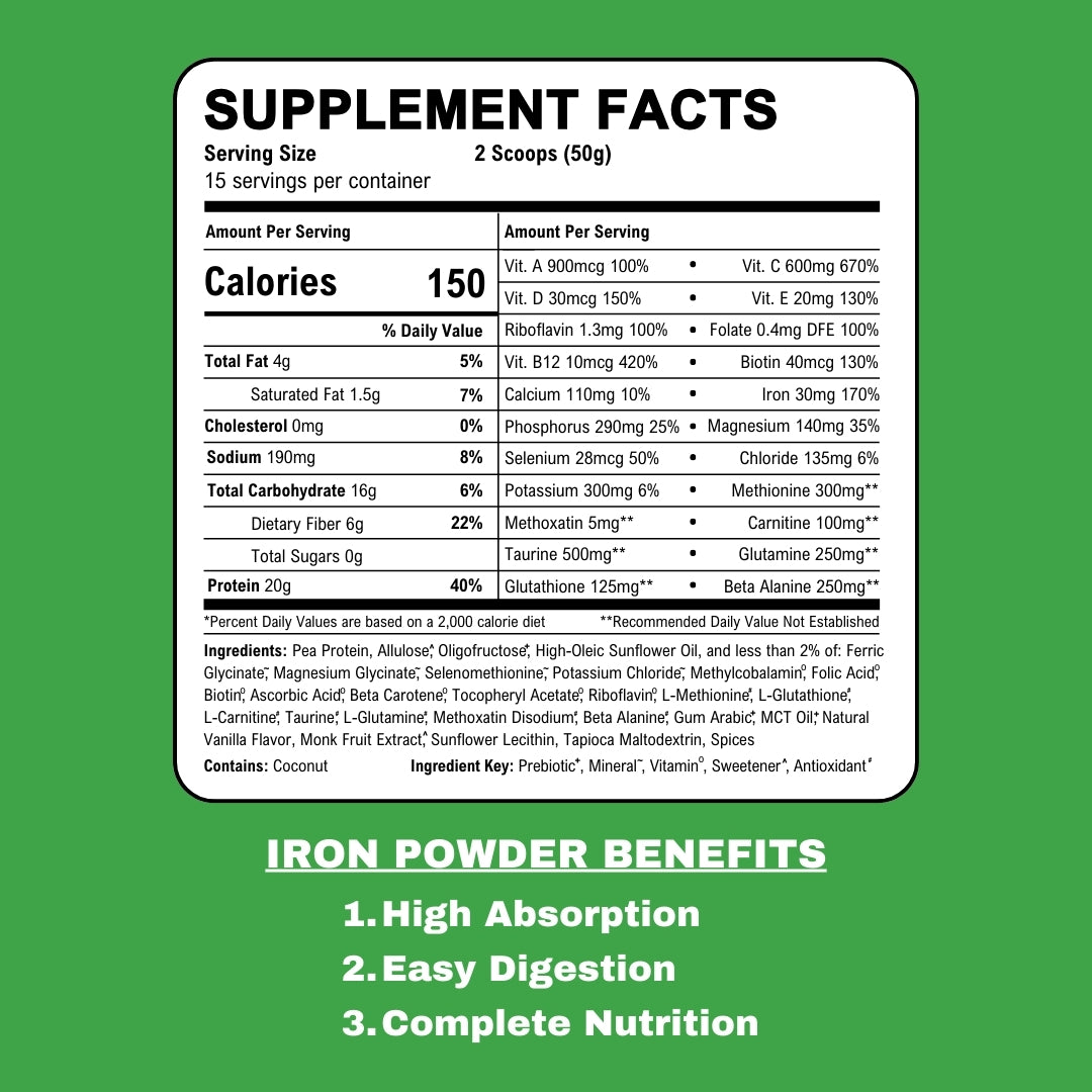 Iron Powder Supplement - Vanilla