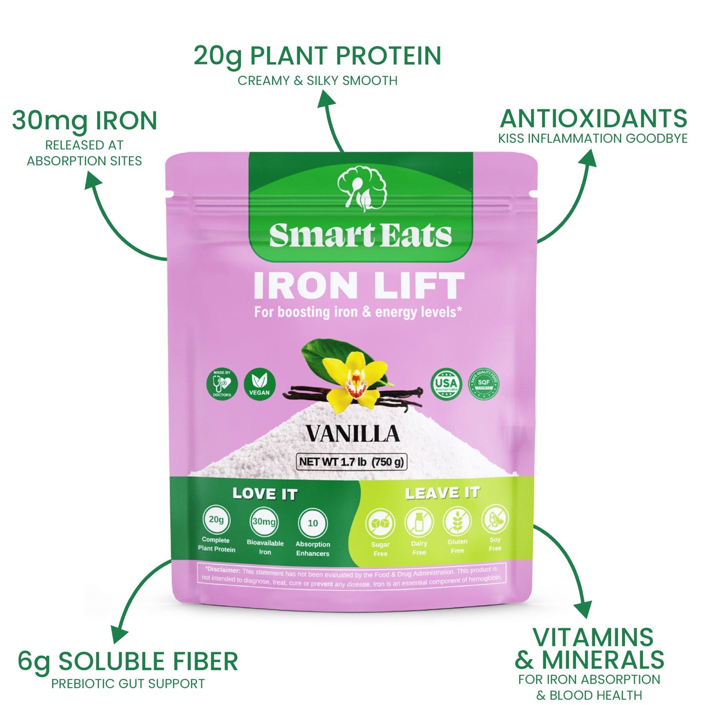 Iron Lift - Vanilla (Vegan) - Smart Eats